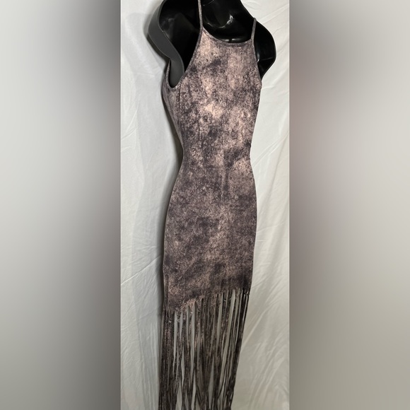 Privately privileged grey tiedye fringe dress - Picture 7 of 8